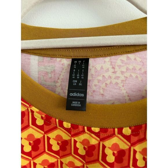 NWT Adidas x Farm Rio Crew Neck Short Sleeve Slim Dress Multi-Color Womens Large - Picture 6 of 7